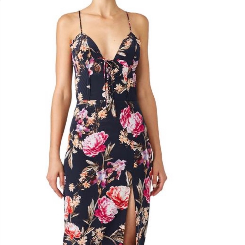 Nicholas Lucille corset midi dress floral, Sz 6/8